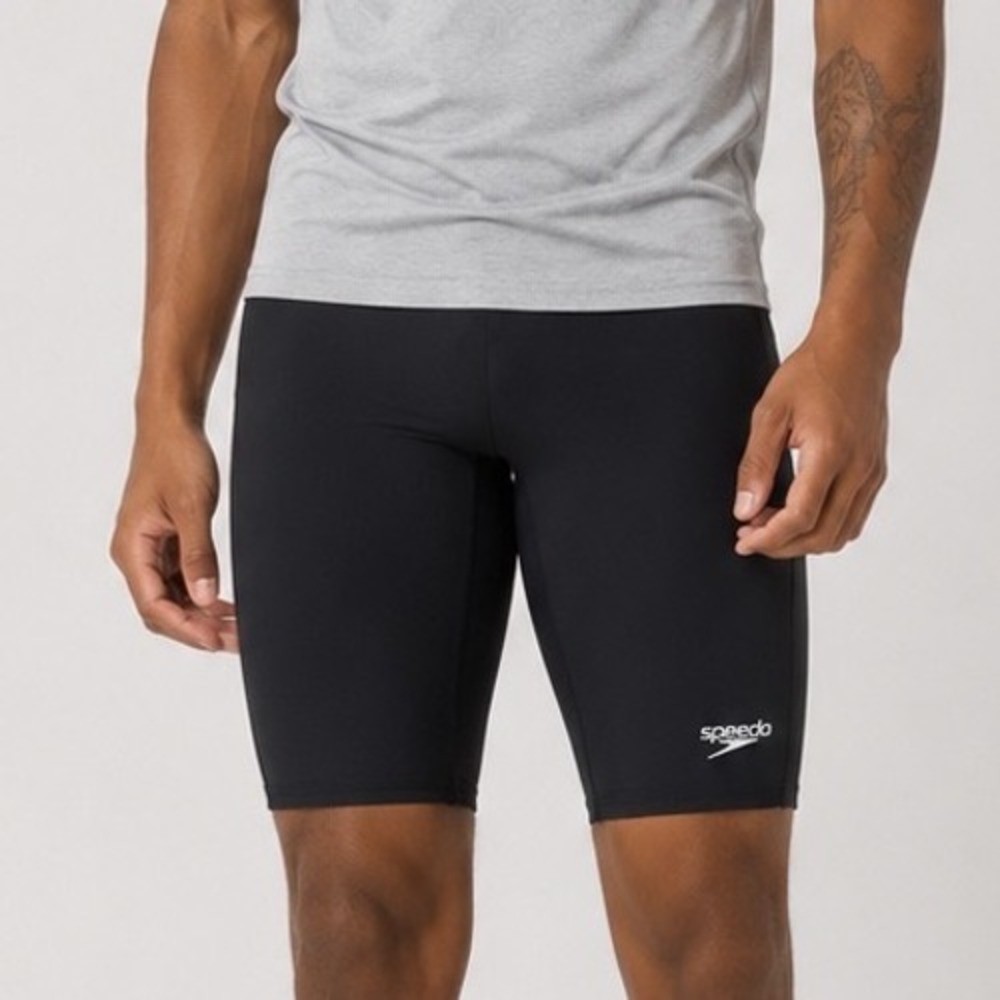 Speedo PowerFLEX Eco Men Black Jammer Shorts legging Size 32 Compression Trunks
